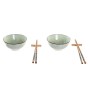 Set de sushi DKD Home Decor 30 x 21 x 7 cm Vert Bleu ciel Grès Oriental (6 Pièces) de DKD Home Decor, Plats et plateaux - Réf...