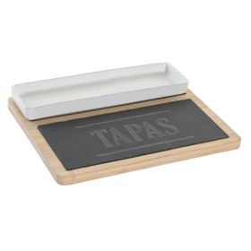 Satz für Appetithäppchen DKD Home Decor 24 x 7 x 2,5 cm natürlich Schwarz Tafel von DKD Home Decor, Teller und Schüsseln - Re...