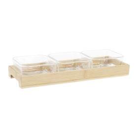 bandeja de aperitivos DKD Home Decor 31,5 x 11 x 6 cm Cristal Natural 280 ml de DKD Home Decor, Pratos e fontes - Ref: S30414...