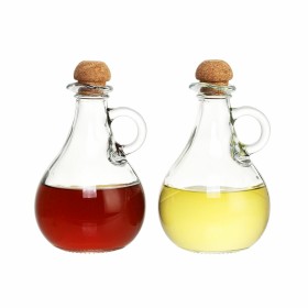 Set olio e aceto DKD Home Decor 9 x 9 x 14,5 cm Cristallo Trasparente Sughero 230 ml 2 Unità di DKD Home Decor, Dosatori di c...