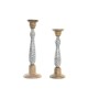 Candleholder DKD Home Decor Metal Mango wood (17 x 17 x 52,5 cm) (2 Pieces) by DKD Home Decor, Candelabras and candle holders...