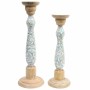 Candleholder DKD Home Decor Metal Mango wood (17 x 17 x 52,5 cm) (2 Pieces) by DKD Home Decor, Candelabras and candle holders...