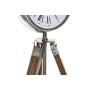 Table clock DKD Home Decor 22 x 40 x 80 cm Natural Silver Aluminium Tripod Mango wood Traditional by DKD Home Decor, Desk & S...