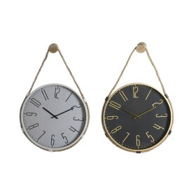 Orologio da Parete DKD Home Decor 40 x 4,5 x 55 cm Corda Ferro (2 Unità) di DKD Home Decor, Orologi da parete - Rif: S3041485...