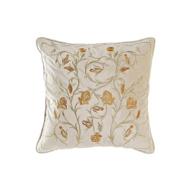 Coussin DKD Home Decor Doré 45 x 10 x 45 cm Fleurs de DKD Home Decor, Coussins - Réf : S3041517, Prix : 24,96 €, Remise : %