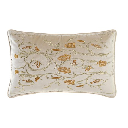 Coussin DKD Home Decor Doré 50 x 10 x 30 cm Fleurs | Tienda24 - Global Online Shop Tienda24.eu