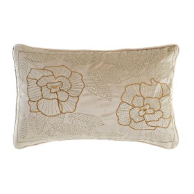 Cushion DKD Home Decor Golden 50 x 10 x 30 cm Flowers by DKD Home Decor, Cushions - Ref: S3041520, Price: 24,01 €, Discount: %