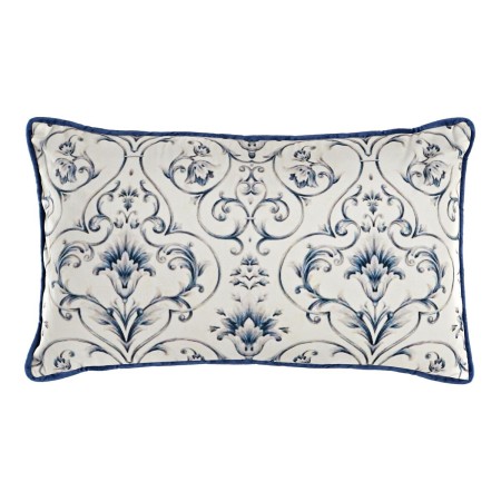 Cushion DKD Home Decor Blue 50 x 10 x 30 cm Flowers | Tienda24 - Global Online Shop Tienda24.eu