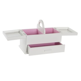 Guarda-Joias DKD Home Decor 16 x 17 x 28 cm Branco Rosa Claro Madeira MDF de DKD Home Decor, Organizadores de joias - Ref: S3...