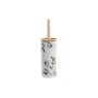 Toilet Brush DKD Home Decor 10 x 10 x 38,5 cm Black Metal White Stoneware | Tienda24 - Global Online Shop Tienda24.eu