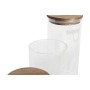 Set di 3 Barattoli DKD Home Decor 10,2 x 10,2 x 27,7 cm Naturale Trasparente Acacia Lettere Vetro Borosilicato di DKD Home De...