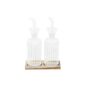 Condiment Set Home ESPRIT Transparent Metal Crystal 300 ml 22,5 x 6 x 23 cm | Tienda24 - Global Online Shop Tienda24.eu