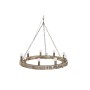 Suspension DKD Home Decor Blanc Marron Bois Métal Sapin 40 W Vintage Finition vieillie 220 V 78 x 78 x 13 cm de DKD Home Deco...