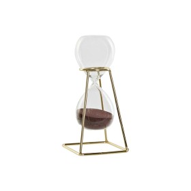 Figurine Décorative DKD Home Decor Sablier 8 x 8 x 19 cm Doré Transparent de DKD Home Decor, Objets de décoration - Réf : S30...