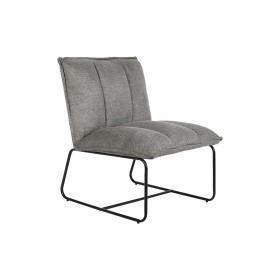 Fauteuil DKD Home Decor Noir Gris Métal 66 x 71 x 77 cm de DKD Home Decor, Chaises - Réf : S3041880, Prix : 156,34 €, Remise : %