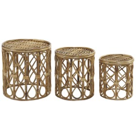 Set di 3 tavoli DKD Home Decor 39 x 39 x 41 cm Naturale vimini di DKD Home Decor, Tavoli - Rif: S3041966, Prezzo: 100,04 €, S...