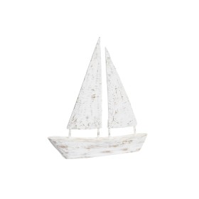 Figura Decorativa DKD Home Decor 36 x 4 x 47 cm 36 x 6 x 38 cm Acabado envejecido Natural Beige Blanco Marinero Velero de DKD...