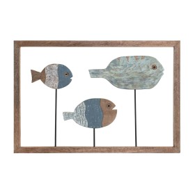 Decoração de Parede DKD Home Decor 72 x 3 x 49 cm Natural Branco Multicolor Mediterrâneo Peixes de DKD Home Decor, Adornos - ...