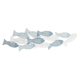 Decoração de Parede DKD Home Decor Azul Branco Mediterrâneo Peixes 100 x 5 x 30 cm de DKD Home Decor, Adornos - Ref: S3042114...