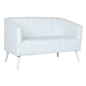 Divano DKD Home Decor Azzurro Bianco Blu cielo Metallo Righe Mediterraneo 130 x 68 x 78 cm di DKD Home Decor, Divani - Rif: S...