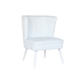 Poltrona DKD Home Decor 73 x 67 x 85 cm Azul Madeira Branco de DKD Home Decor, Cadeiras - Ref: S3042319, Preço: 156,90 €, Des...