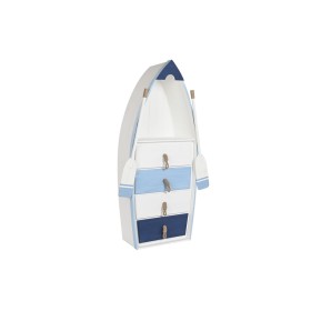 Étagère DKD Home Decor 76 x 29 x 133 cm Sapin Corde Blanc Bleu ciel Blue marine Bois MDF de DKD Home Decor, Étagères vertical...