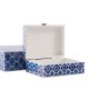 Scatola-Portagioie DKD Home Decor Azzurro Blu Marino Legno 24 x 20 x 8 cm (2 Unità) di DKD Home Decor, Portagioielli da armad...