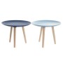 Side table DKD Home Decor 44 x 44 x 35 cm Blue Brown Sky blue Pinewood MDF Wood (2 Units) by DKD Home Decor, Tables - Ref: S3...