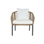 Table Set with 3 Armchairs DKD Home Decor White 137 x 73,5 x 66,5 cm synthetic rattan Steel by DKD Home Decor, Sofas - Ref: S...