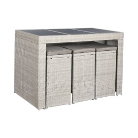 Conjunto de mesa com 6 cadeiras DKD Home Decor 143 x 80 x 100 cm de DKD Home Decor, Conjuntos de mobiliário de jardim - Ref: ...