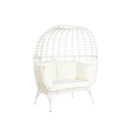 Poltrona da giardino DKD Home Decor 130 x 68 x 146 cm rattan sintetico Acciaio Bianco di DKD Home Decor, Poltrone - Rif: S304...