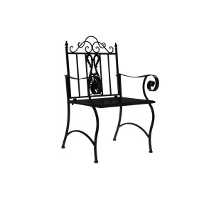 Garden chair DKD Home Decor Black Metal (63,5 x 52 x 98 cm) by DKD Home Decor, Garden Dining Chairs - Ref: S3042507, Price: 8...