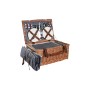 Basket DKD Home Decor Picnic Brown Navy Blue wicker (46 x 30 x 20 cm) by DKD Home Decor, Hampers - Ref: S3042550, Price: 85,2...