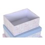 Jeu de Caisses de Rangement Empilables DKD Home Decor Bleu Rose Carton (43,5 x 33,5 x 15,5 cm) de DKD Home Decor, Boîtes et c...