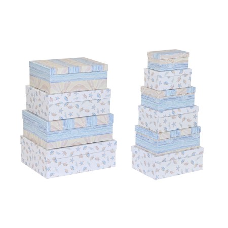 Set de Cajas Organizadoras Apilables DKD Home Decor Infantil Multicolor Cartón (43,5 x 33,5 x 15,5 cm) de DKD Home Decor, Caj...