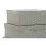 Set de Cajas Organizadoras Apilables DKD Home Decor Topos Gris Blanco Cartón (43,5 x 33,5 x 15,5 cm) de DKD Home Decor, Cajas...