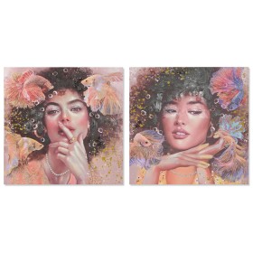 Painting DKD Home Decor Lady 100 x 3 x 100 cm Modern (2 Units) by DKD Home Decor, Prints on Canvas - Ref: S3042893, Price: 85...