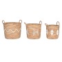 Conjunto de Cestas DKD Home Decor Branco Natural Corda Zostera marina Boho 46 x 46 x 48 cm de DKD Home Decor, Caixas - Ref: S...