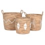 Conjunto de Cestas DKD Home Decor Branco Natural Corda Zostera marina Boho 46 x 46 x 48 cm de DKD Home Decor, Caixas - Ref: S...