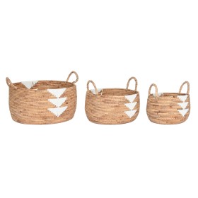 Basket set DKD Home Decor White Natural Rope Seagrass Boho 55 x 55 x 40 cm by DKD Home Decor, Boxes - Ref: S3042936, Price: 9...