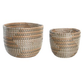 Conjunto de Cestas DKD Home Decor 28 x 28 x 22 cm Tropical Zostera marina de DKD Home Decor, Caixas - Ref: S3042942, Preço: 4...