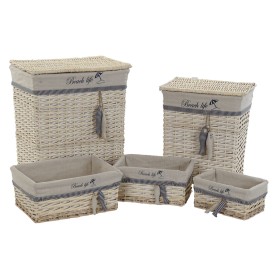 Conjunto de Cestas DKD Home Decor 47 x 35 x 56 cm Poliéster Espirais (5 Unidades) de DKD Home Decor, Caixas - Ref: S3042965, ...