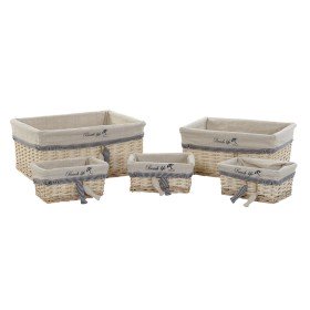 Set de basket DKD Home Decor Polyester Colonial Fibre (38 x 38 x 36 cm) | Tienda24 - Global Online Shop Tienda24.eu