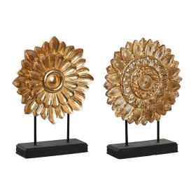 Decorative Figure DKD Home Decor 25 x 8 x 34 cm Black Golden Modern Circles (2 Units) by DKD Home Decor, Ornaments - Ref: S30...