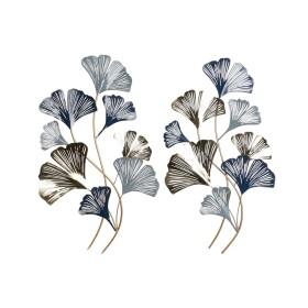 Wall Decoration DKD Home Decor 51 x 4 x 90 cm Grey Blue Golden Modern Leaf of a plant (2 Units) by DKD Home Decor, Ornaments ...