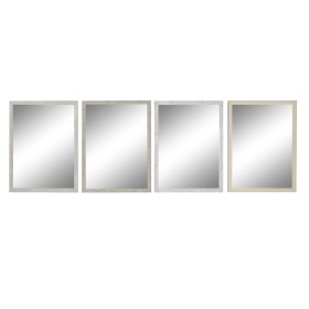 Espelho de parede DKD Home Decor 56 x 2 x 76 cm Cristal Cinzento Bege Branco poliestireno (4 Unidades) de DKD Home Decor, Esp...