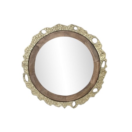 Wall mirror DKD Home Decor 78,5 x 2,5 x 78,5 cm Golden Brown Aluminium Mango wood | Tienda24 - Global Online Shop Tienda24.eu