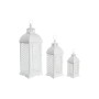 Farolas DKD Home Decor 24 x 24 x 74 cm Acabado envejecido Cristal Metal Blanco Árabe de DKD Home Decor, Candelabros y portave...