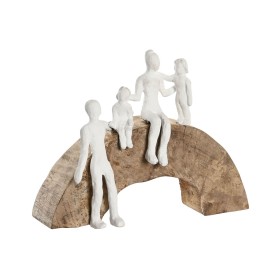 Figurine Décorative DKD Home Decor 28 x 9 x 22 cm Marron Aluminium Blanc Bois de manguier Famille de DKD Home Decor, Objets d...