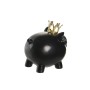 Figura Decorativa DKD Home Decor 13,5 x 11 x 14 cm Preto Dourado Porco (2 Unidades) de DKD Home Decor, Adornos - Ref: S304323...